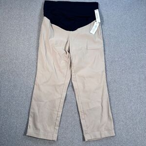 Tribal Cuffed Maternity Pants Size 16W Sahara Khaki Stretch Trousers Ankle New